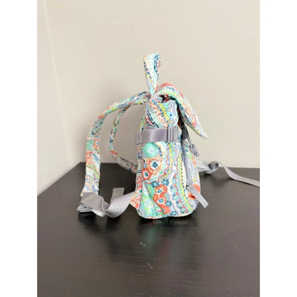 Vera Bradley Mini Backpack Floral Citrus Paisley Utility Drawstring Bag